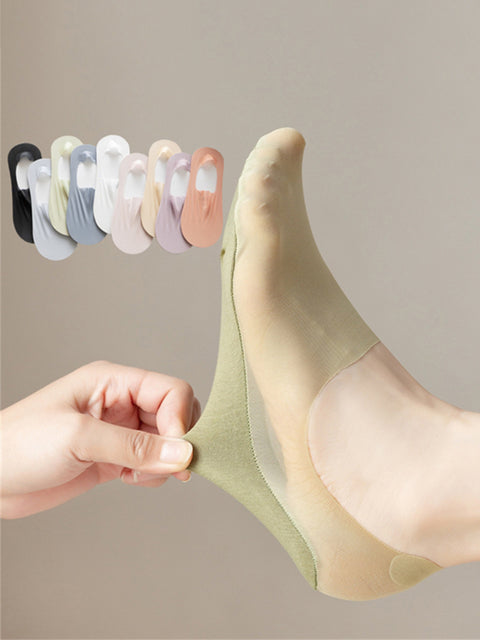 5 Pairs Women Casual Summer Solid Thin Socks