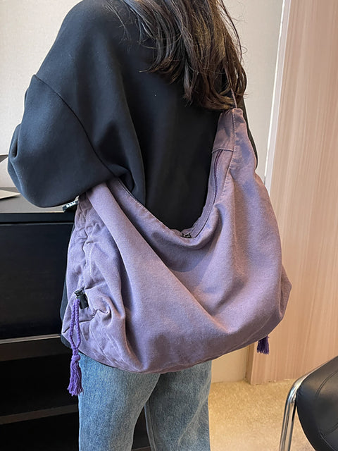 Bolso Cossbody de lona de gran capacidad, informal, liso para mujer