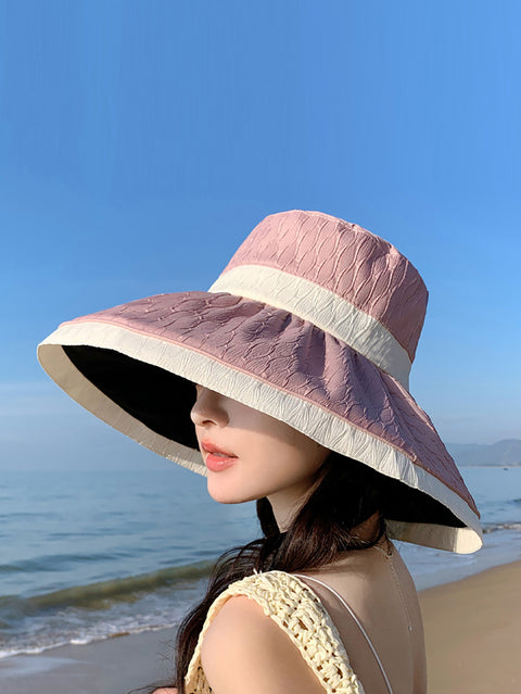 Sombrero para el sol con bloques de colores para verano para mujer