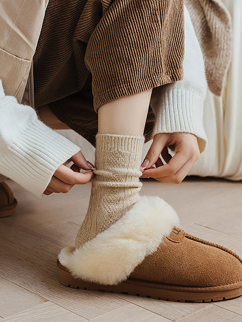 6 parejas calcetines de lana sólida de invierno