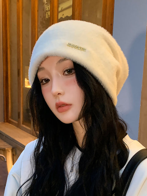 Women Winter Warm Plush Knit Soft Hat