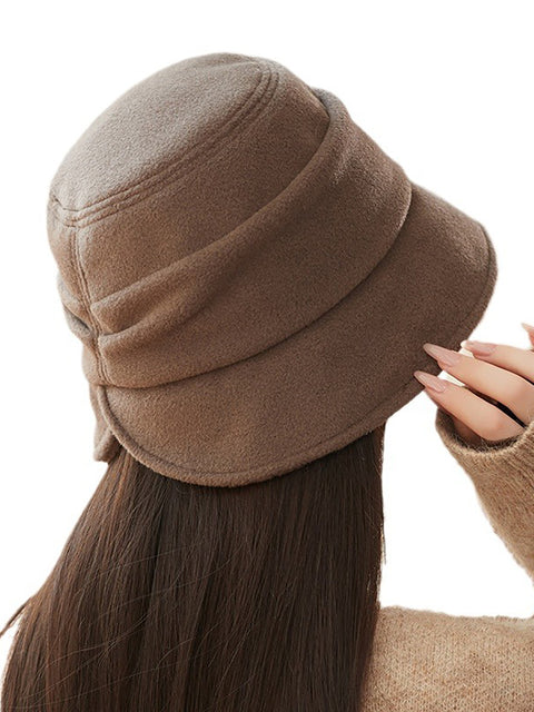 Gorro cálido de color puro para mujer para invierno