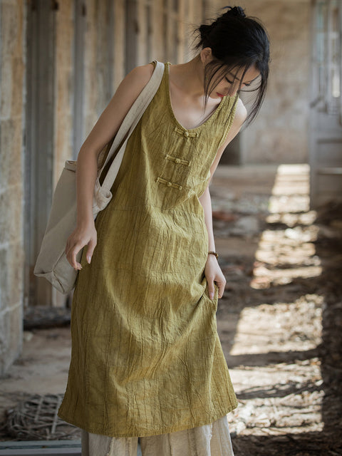 Vestido estilo chaleco con efecto tie-dye vintage de verano para mujer