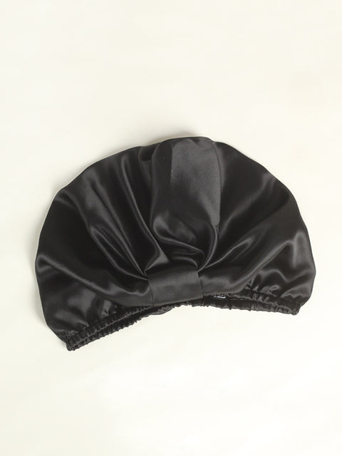 Gorro de ducha de seda con nudo liso elegante para mujer