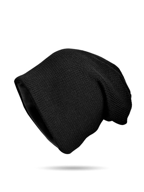 Gorro de punto de algodón liso para mujer, informal, de invierno, para mantener el calor