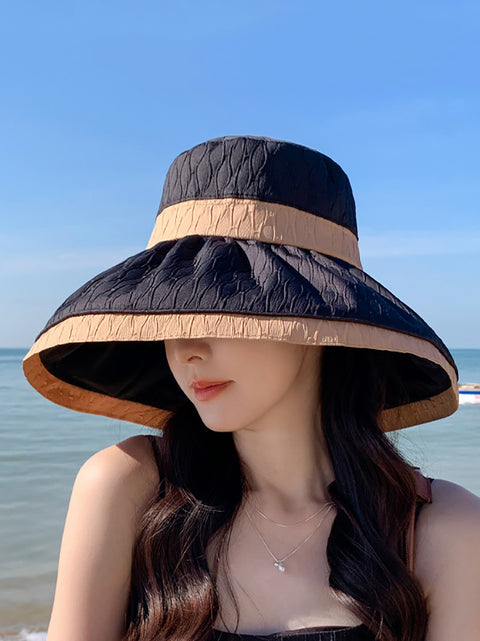 Sombrero para el sol con bloques de colores para verano para mujer