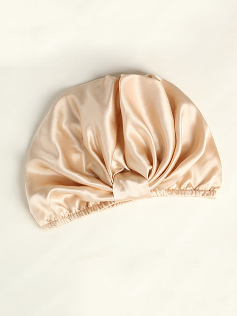 Gorro de ducha de seda con nudo liso elegante para mujer