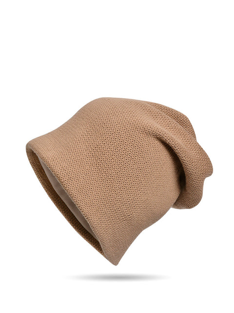 Gorro de punto de algodón liso para mujer, informal, de invierno, para mantener el calor