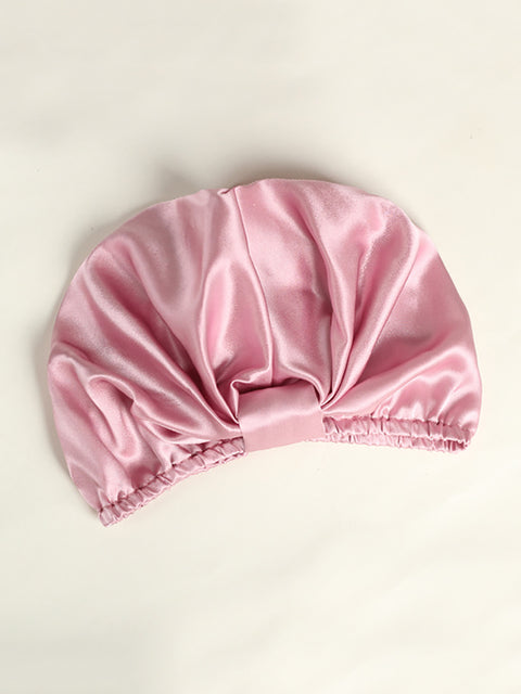 Gorro de ducha de seda con nudo liso elegante para mujer