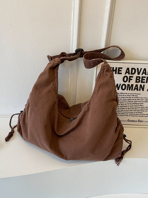 Bolso Cossbody de lona de gran capacidad, informal, liso para mujer