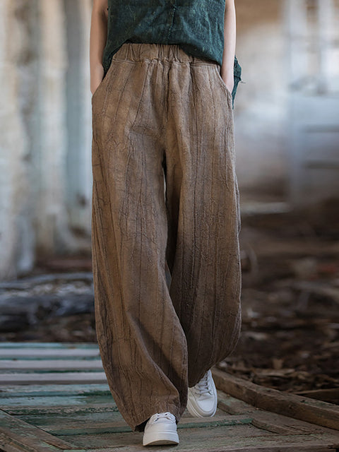 Pantalones harén con forro polar y efecto tie-dye de estilo vintage para mujer