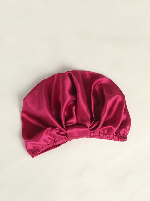 Gorro de ducha de seda con nudo liso elegante para mujer