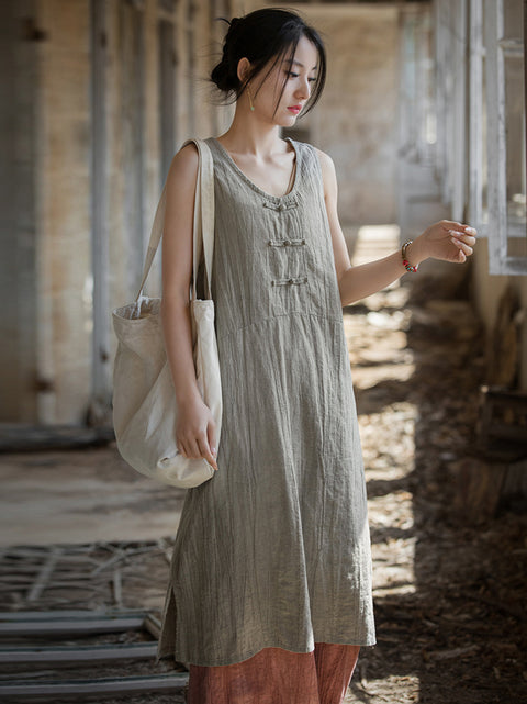 Vestido estilo chaleco con efecto tie-dye vintage de verano para mujer