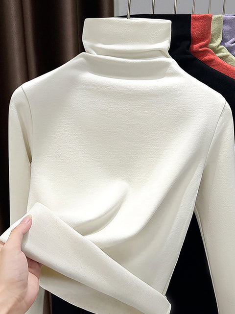 Women Winter Casual Warm Turtleneck Base Blouses