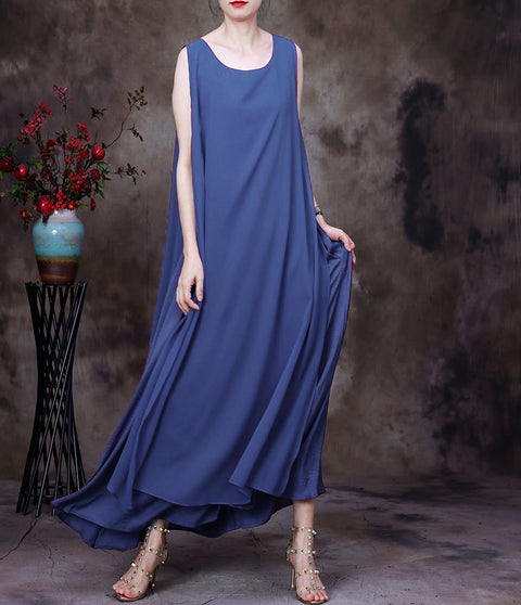 Mujeres de talla grande Summer Hem Irregular Hem Sole Looss Vestido