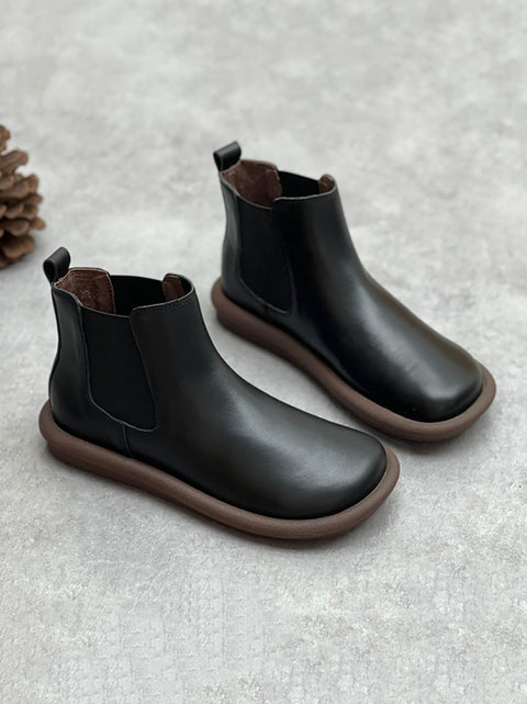 Botas Martin informales planas de cuero genuino de otoño para mujer