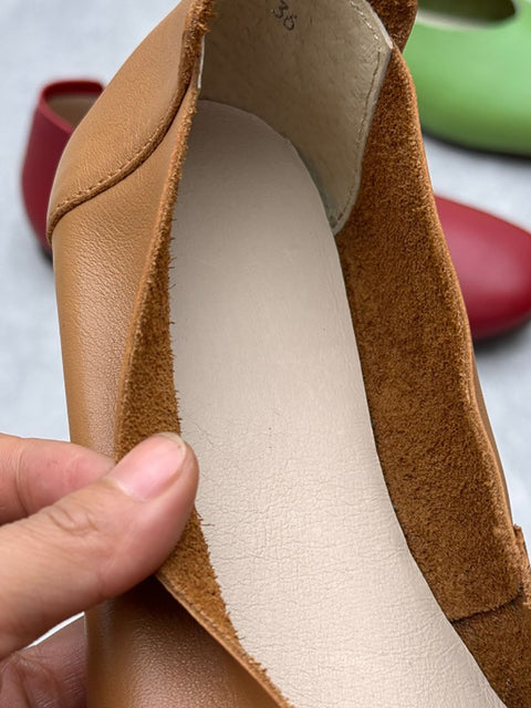 Zapatos planos de cuero sólidos ocasionales del verano de las mujeres