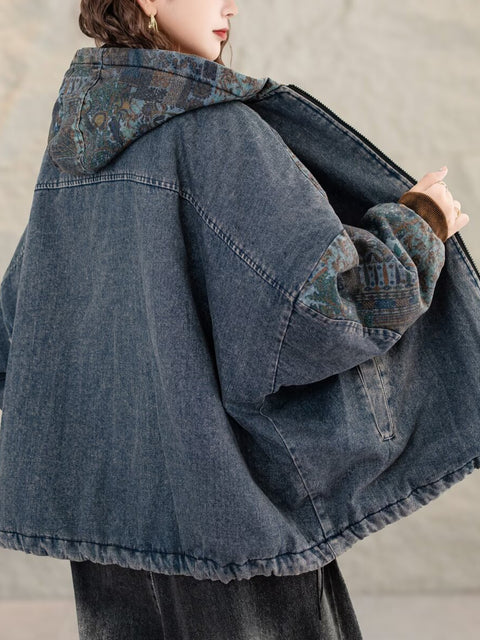 Camisa de otoño con botones y bolsillos de ramio para mujer