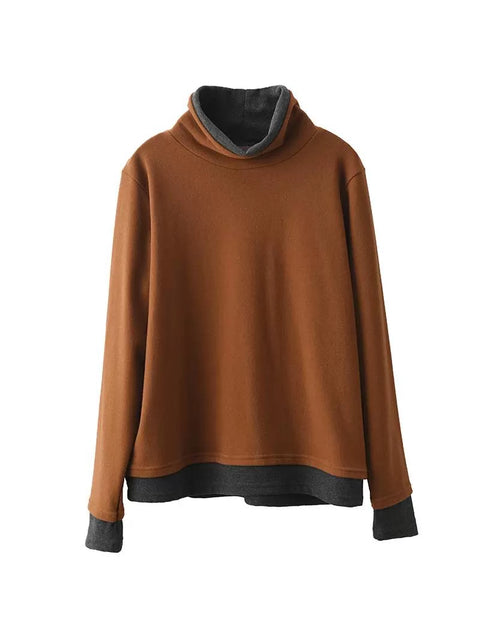 Sudadera informal de algodón con cuello redondo y rayas en bloques de colores para mujer, otoño