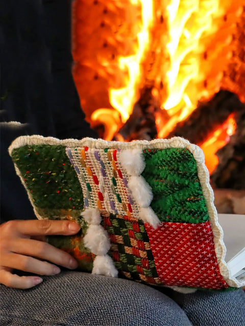 Cubierta de libro A5 con bloques de colores suaves y estilo navideño