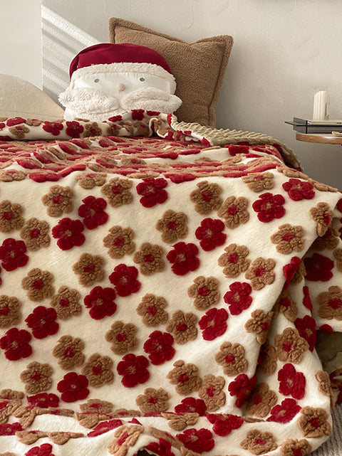 Daisy Fleece Wool Queen Bedcover Sofa Blanket