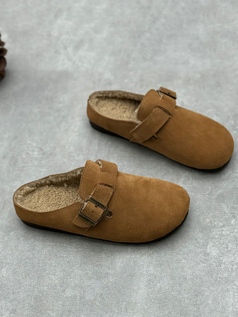 Pantuflas Birkenstock de piel auténtica con forro polar para mujer