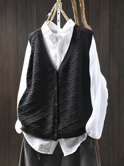 Women Casual Autumn V-Neck Knit Vest