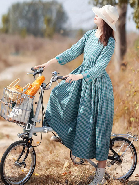 Vestido vintage de primavera con tirantes en la cintura y diseño de celosía para mujer