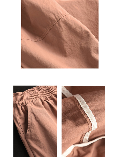 Pantalones harén de algodón 100 % de color puro para mujer, informales, de primavera