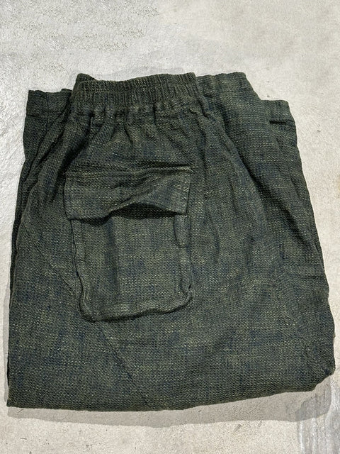 Pantalones de lino de pierna ancha de color puro de verano vintage para mujer