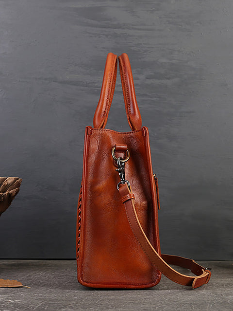 Retro Solid Color Leather Crossbody Bag Hand Bag