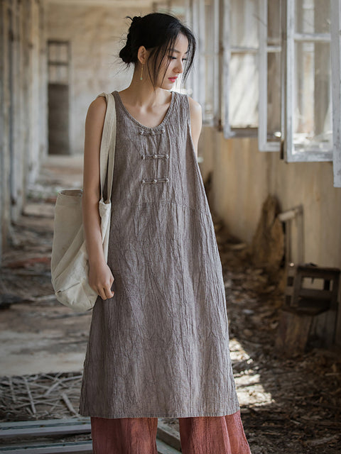 Vestido estilo chaleco con efecto tie-dye vintage de verano para mujer