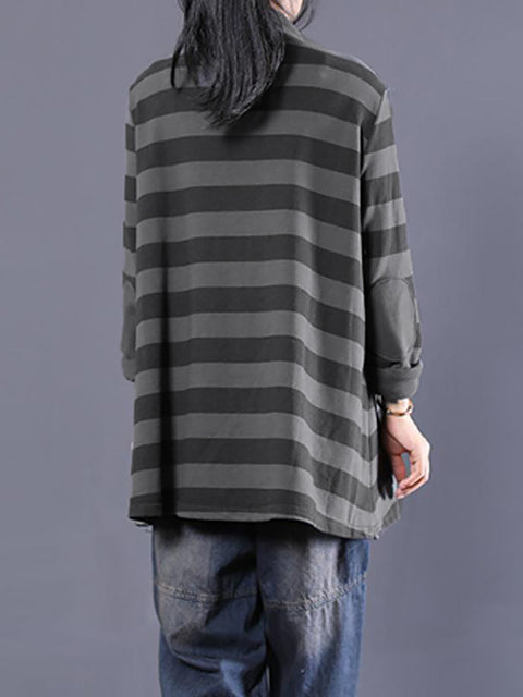 Women Women Casual Stripe Turtleneck Swernshirt