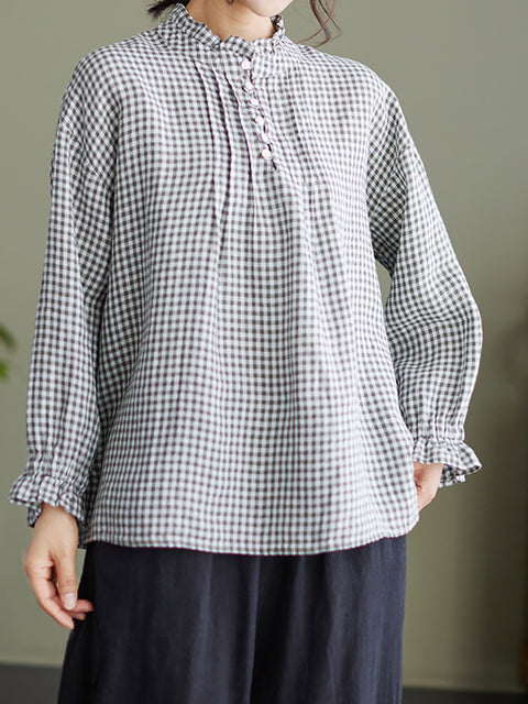 Women Linen Spring Loose Shirt